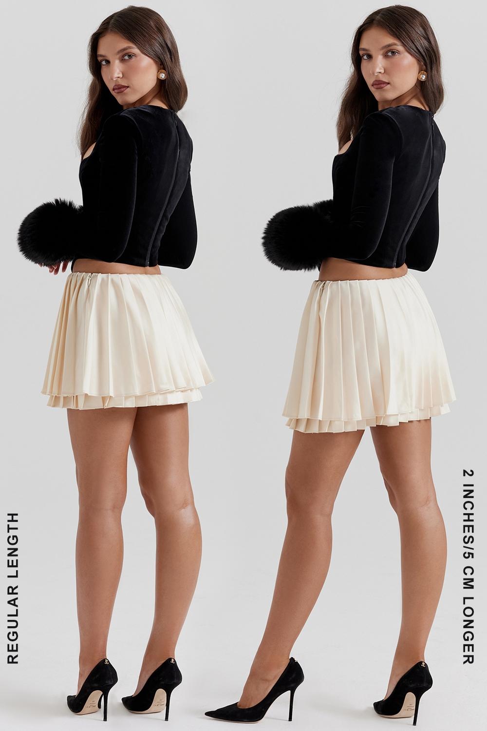 Emira  ivory pleated mini skirt Product Image