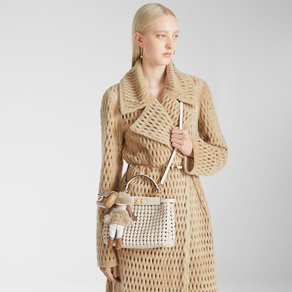 Peekaboo MiniCamellia interlaced leather bag Product Image