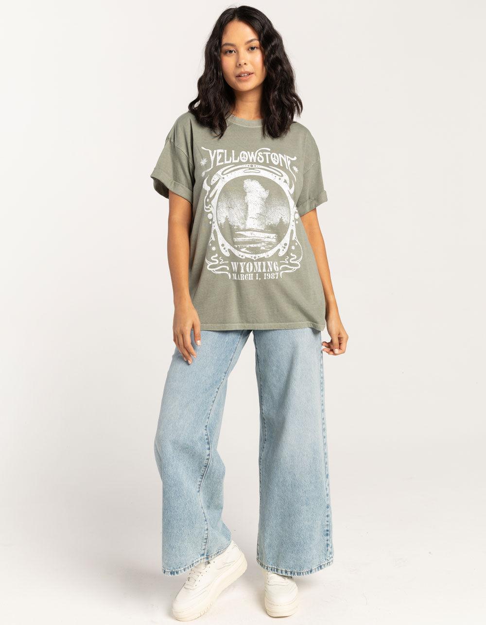 GIRL DANGEROUS Yellowstone Womens Boyfriend Tee - ARMY Product Image