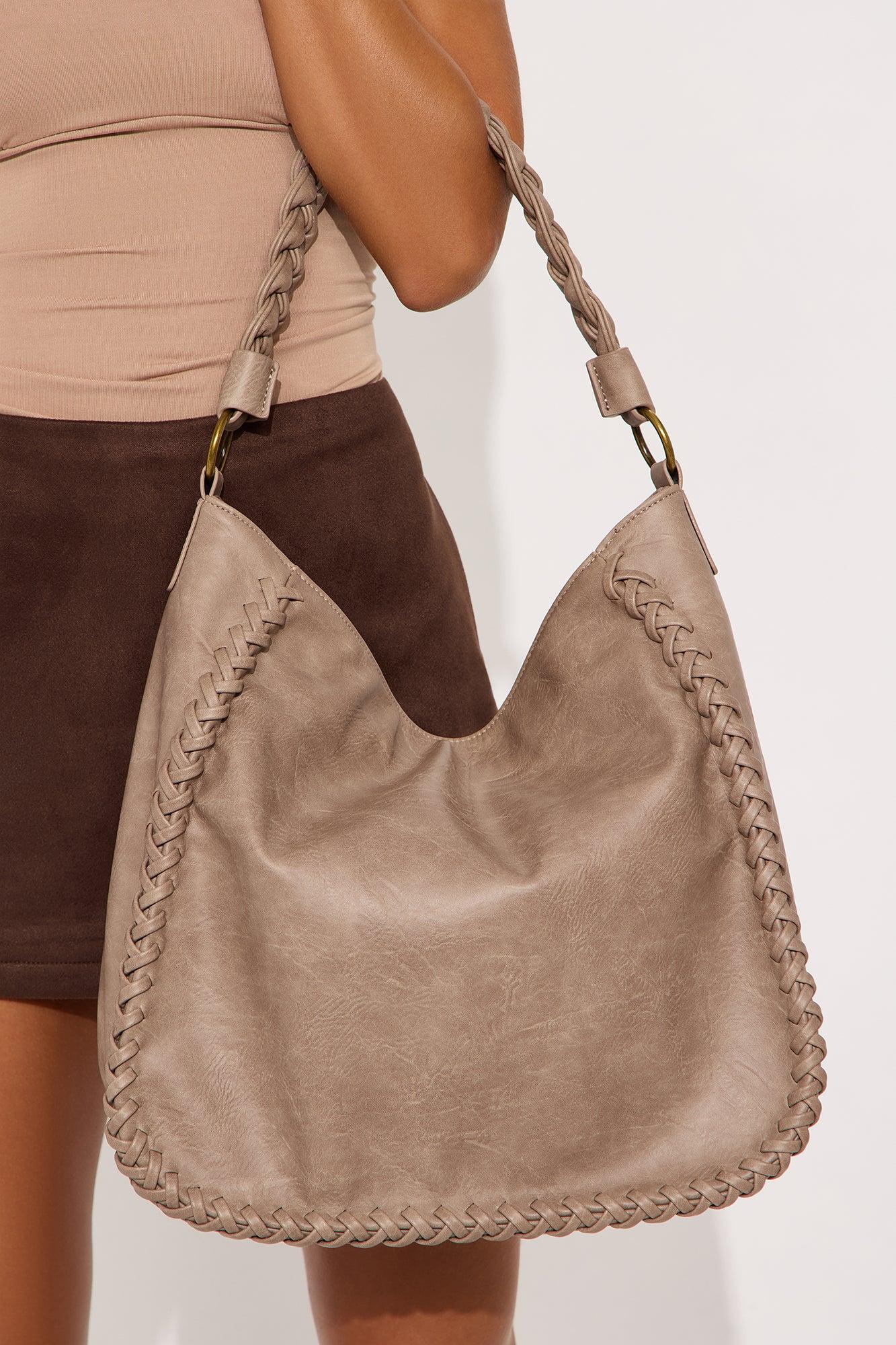Lia Braid Faux Leather Handbag - Taupe Female Product Image