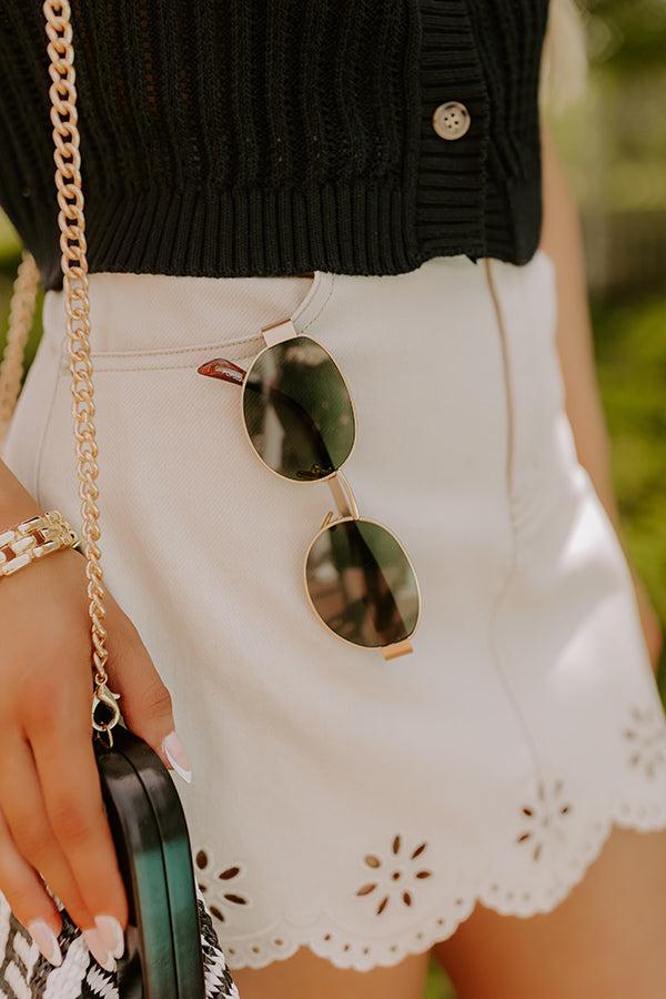 City Views Sunnies in Gold with Green Lens Product Image