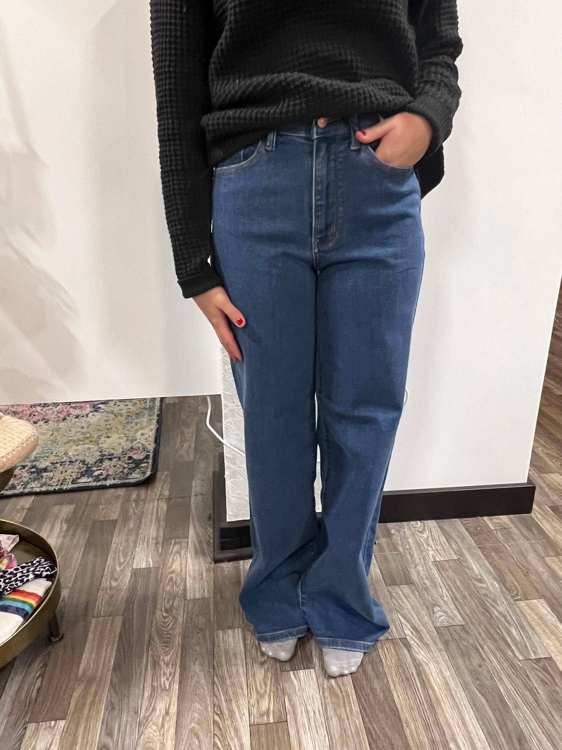 Women's Judy Blue High Waist Vintage Wide Leg Medium Wash Product Image