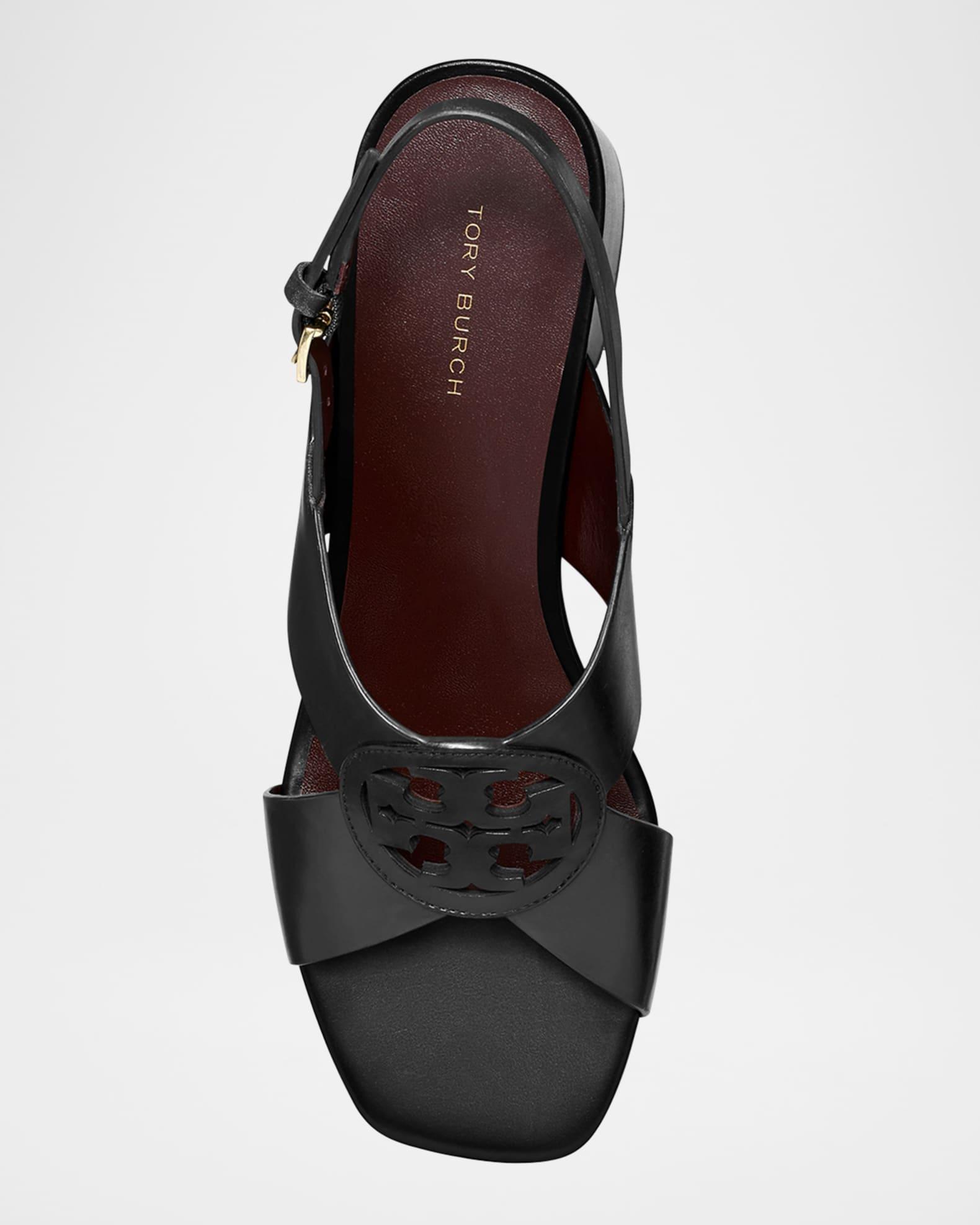 Miller Leather Logo Slingback Sandals Product Image