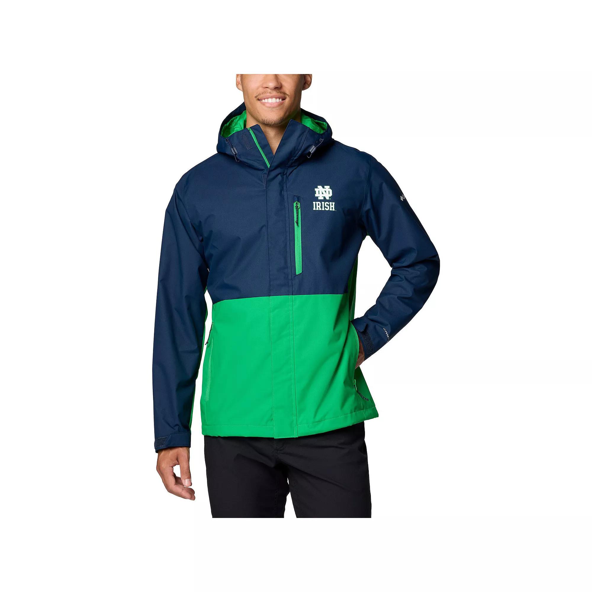 Men's Columbia  Navy Notre Dame Fighting Irish Field Bound Omni-Tech™ Full-Zip Jacket, Size: Medium, Blue Product Image