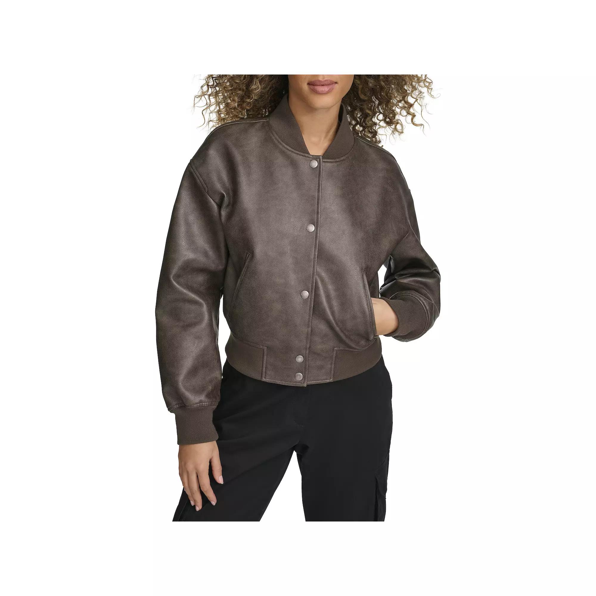 Women's Levi's® Faux Leather Cropped Bomber Jacket,  Product Image