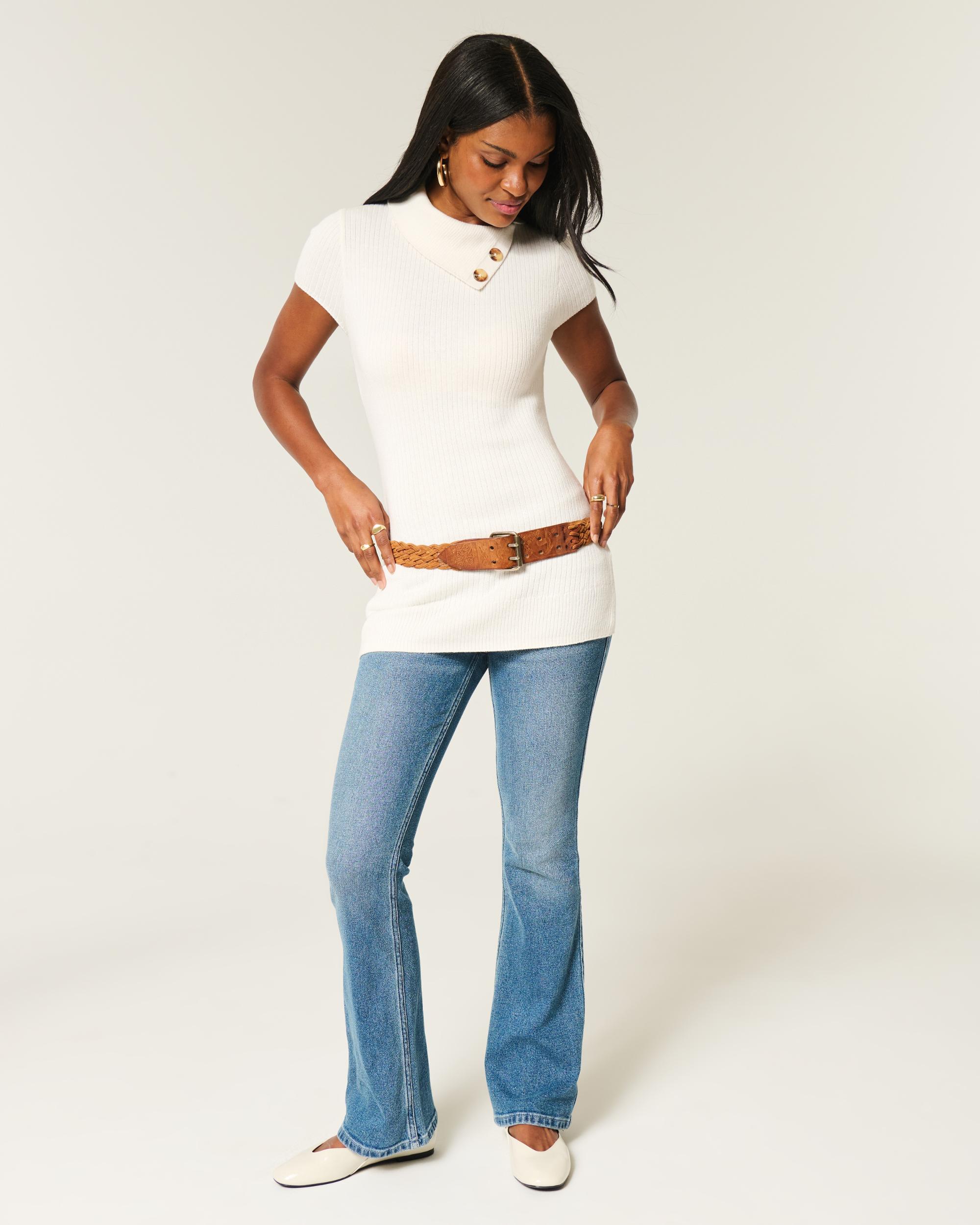 Short-Sleeve Tunic Sweater Product Image