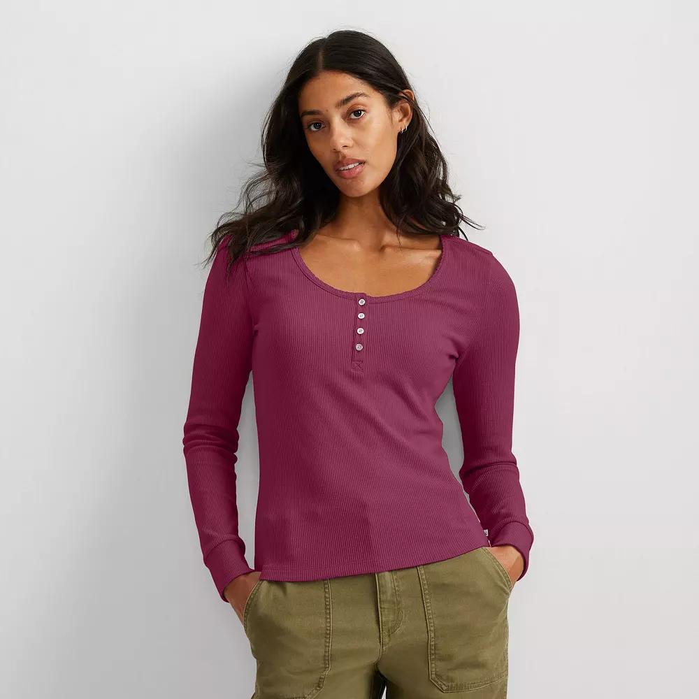 Women's Eddie Bauer Thermal Long Sleeve Henley,  Product Image