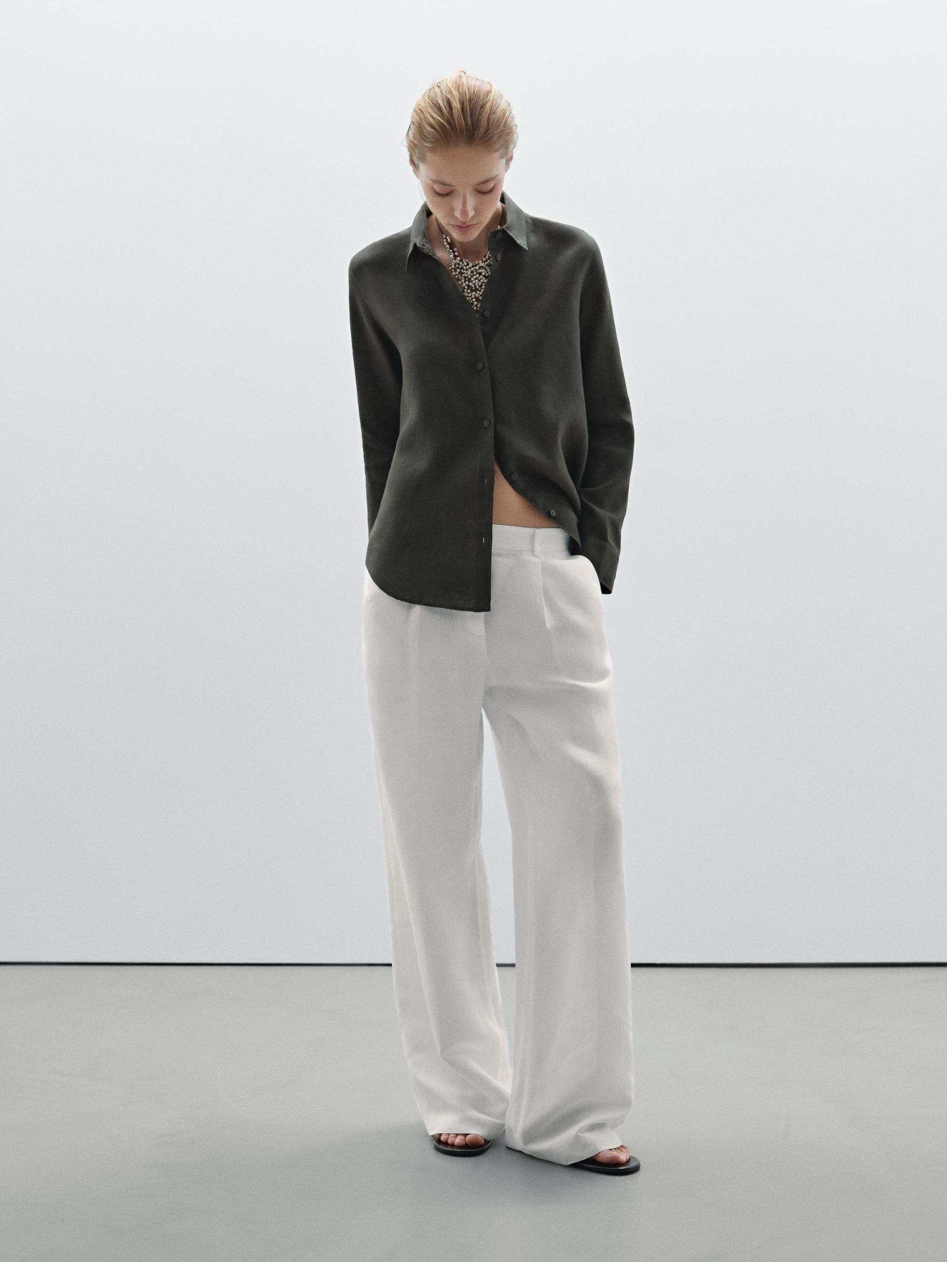 Flowing 100% linen shirt Product Image