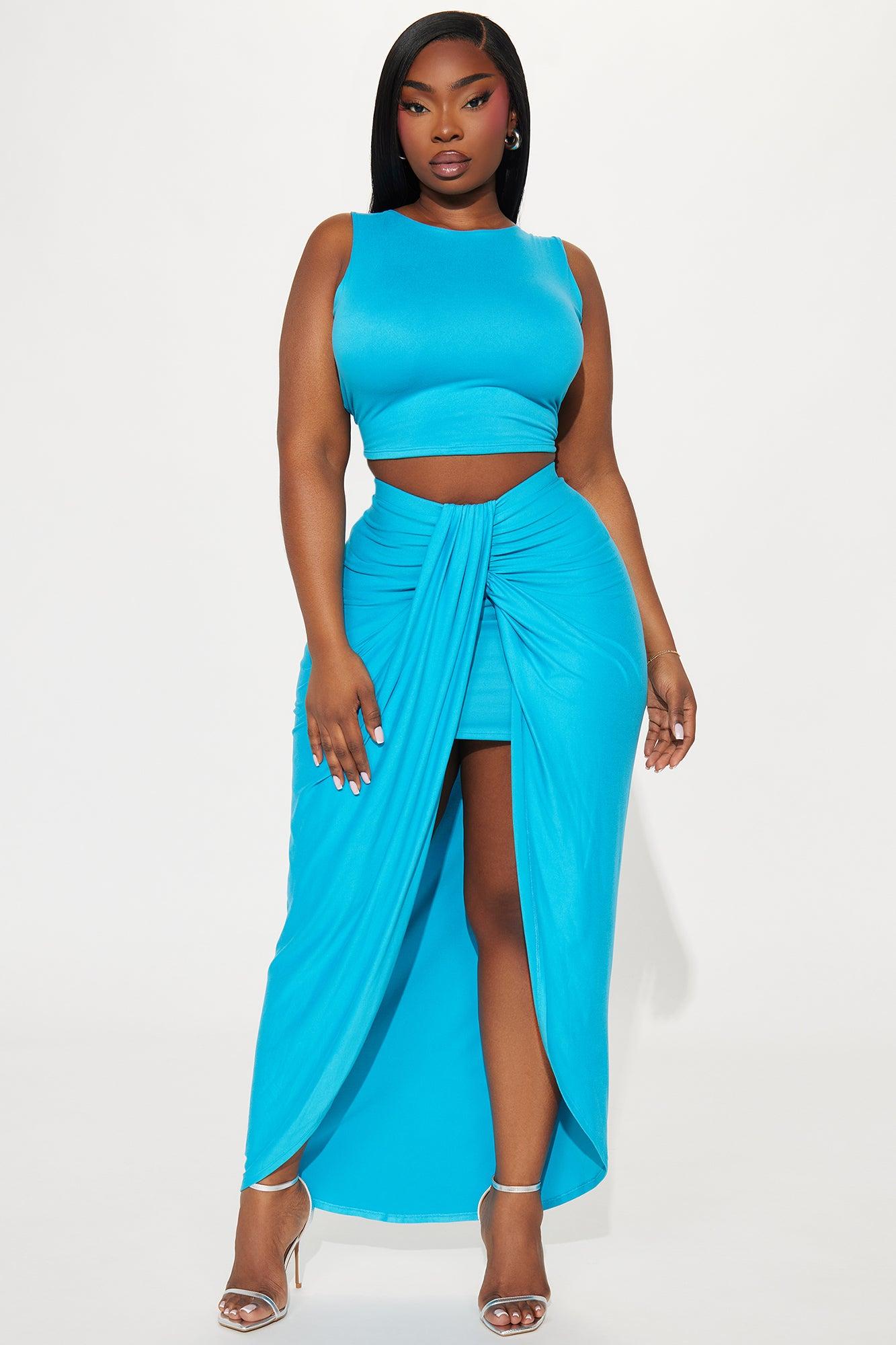 Lanie Maxi Skirt Set - Aqua Product Image