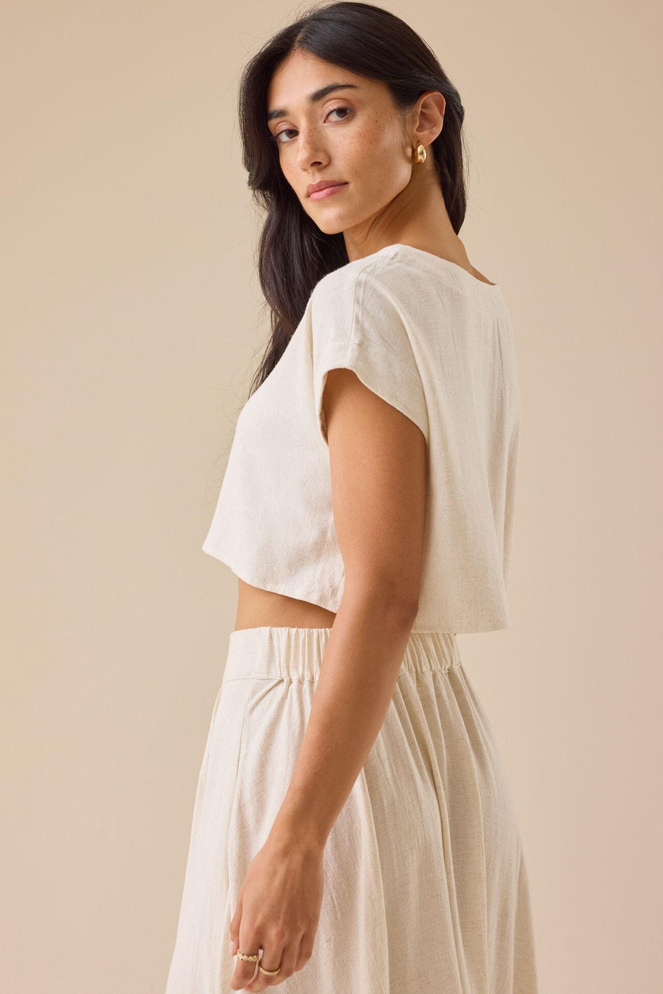 Jules Linen Crop Top Product Image
