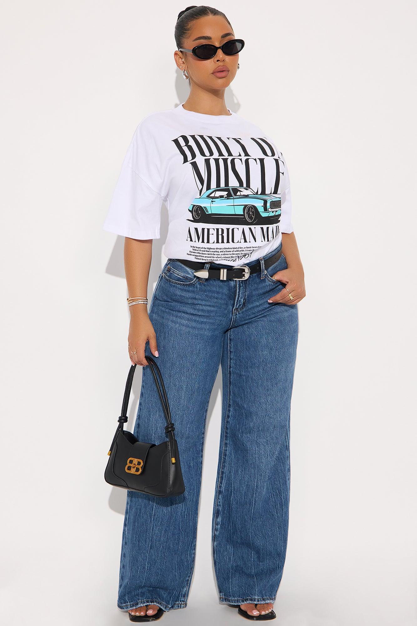 Built On Muscle Washed Tee - White Female Product Image