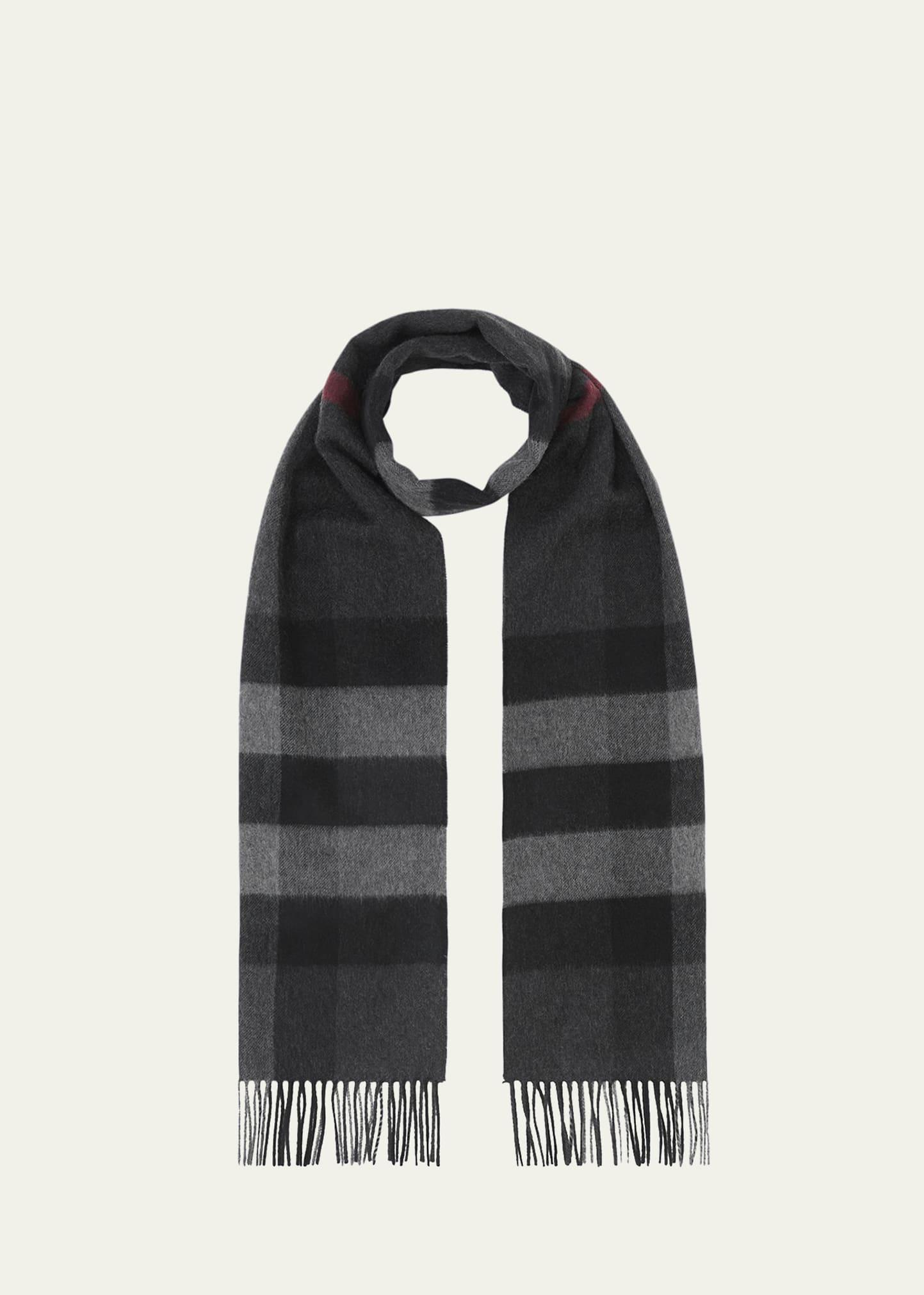 Mens Half Mega Check Cashmere Scarf Product Image