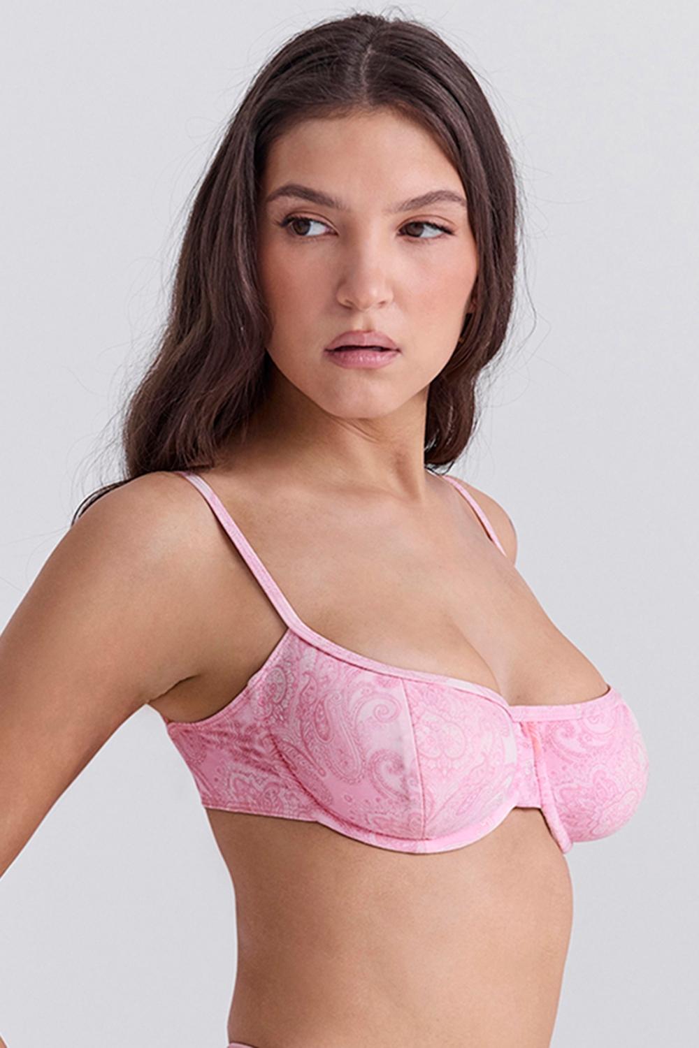 Antibes  pink paisley underwired bikini top Product Image