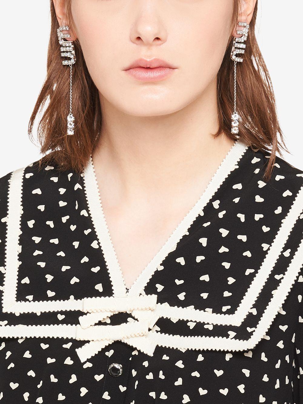 crystal-embellished pendant earrings Product Image