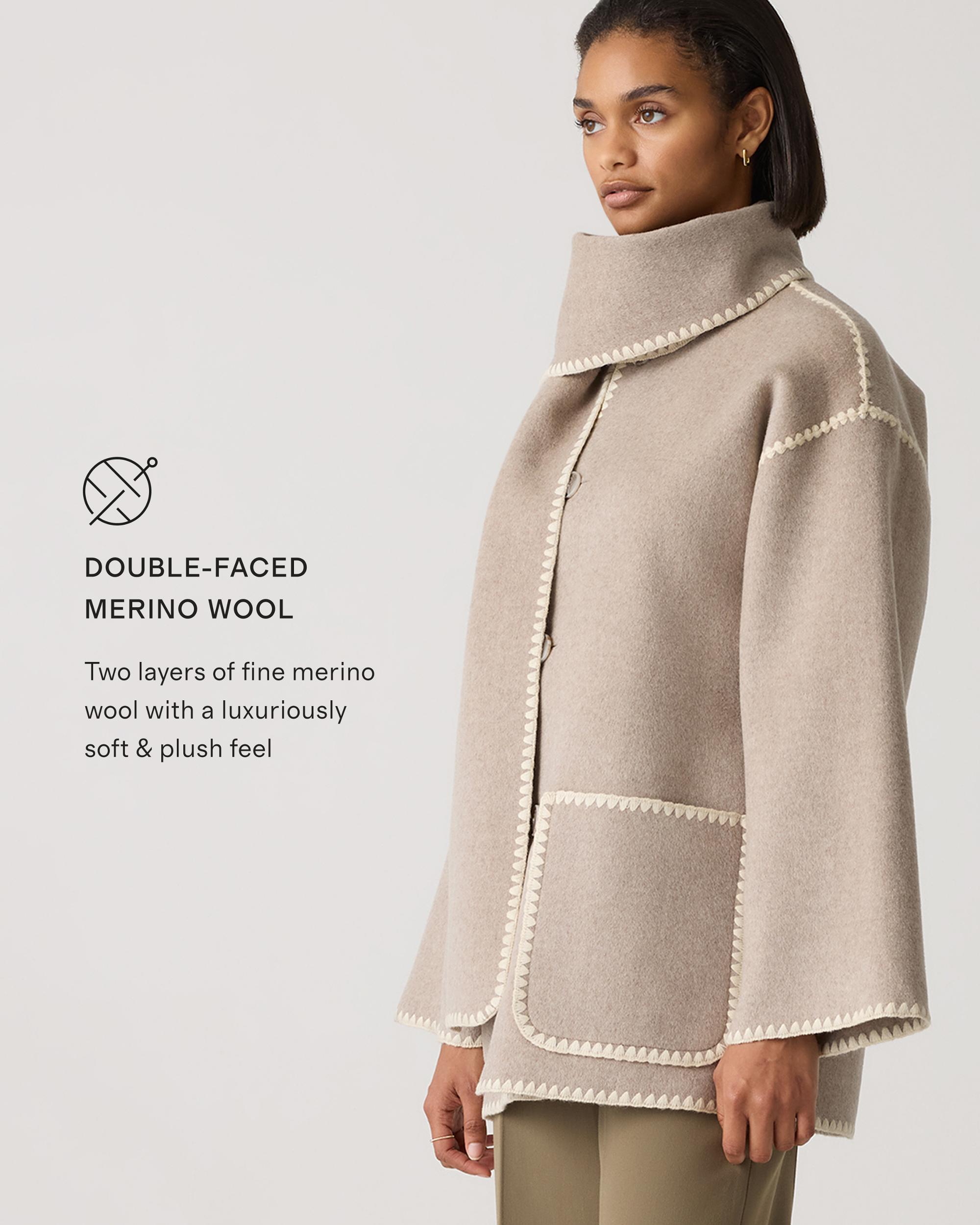 Quince | Women's Double-Faced Merino Wool Scarf Coat Product Image