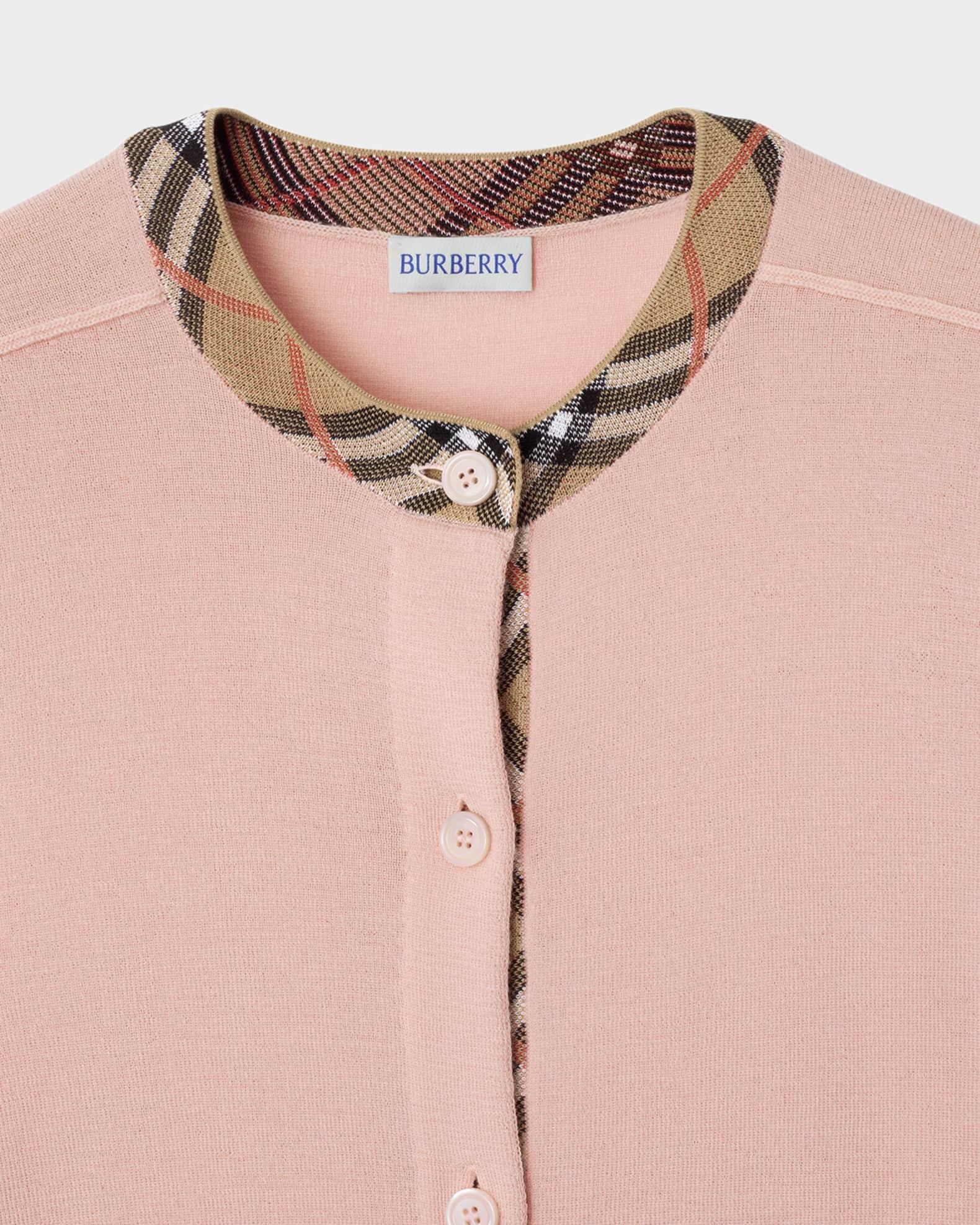 Check Collar Crewneck Cardigan Product Image