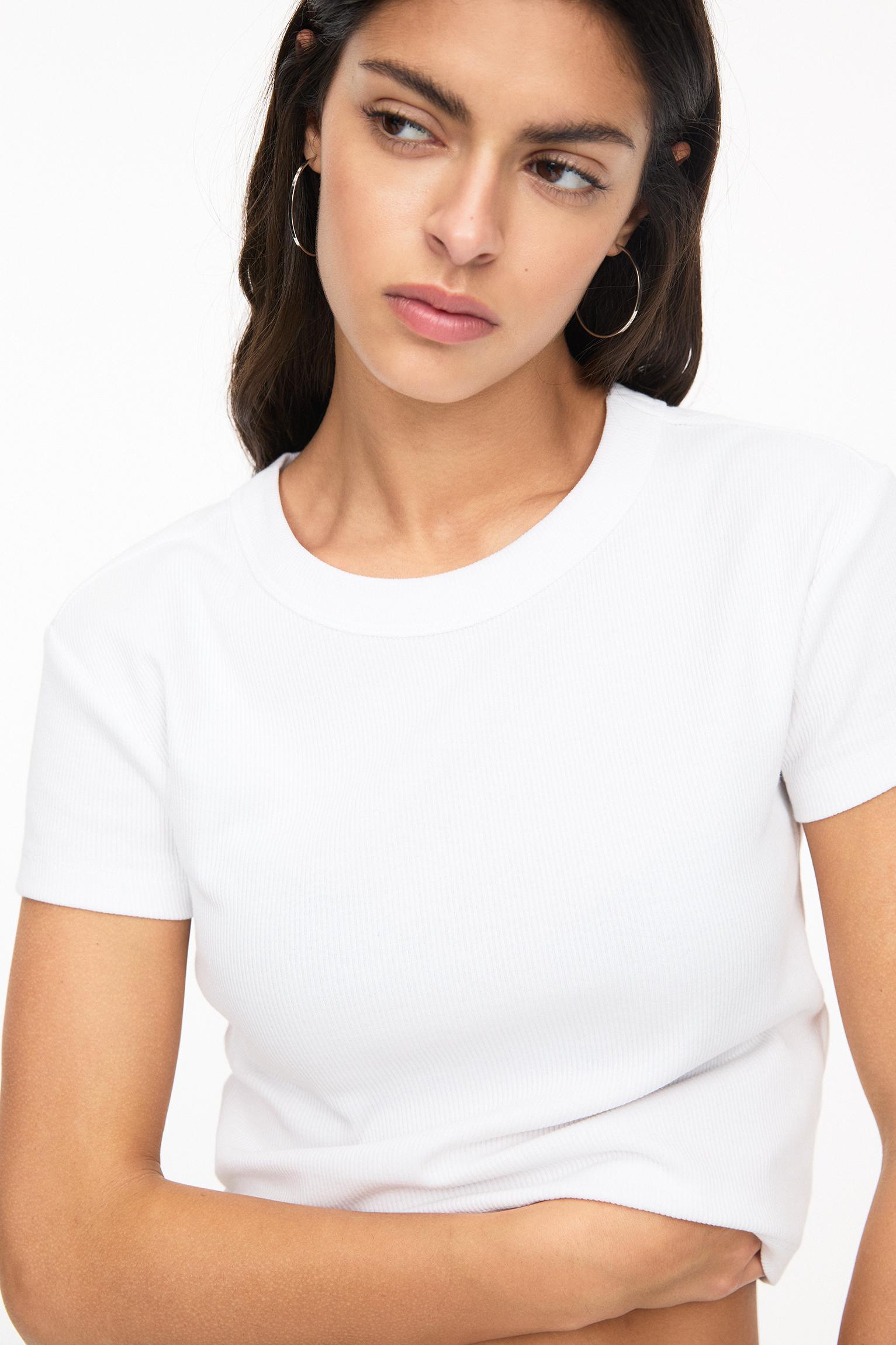 Ribbed cropped T-shirt Product Image