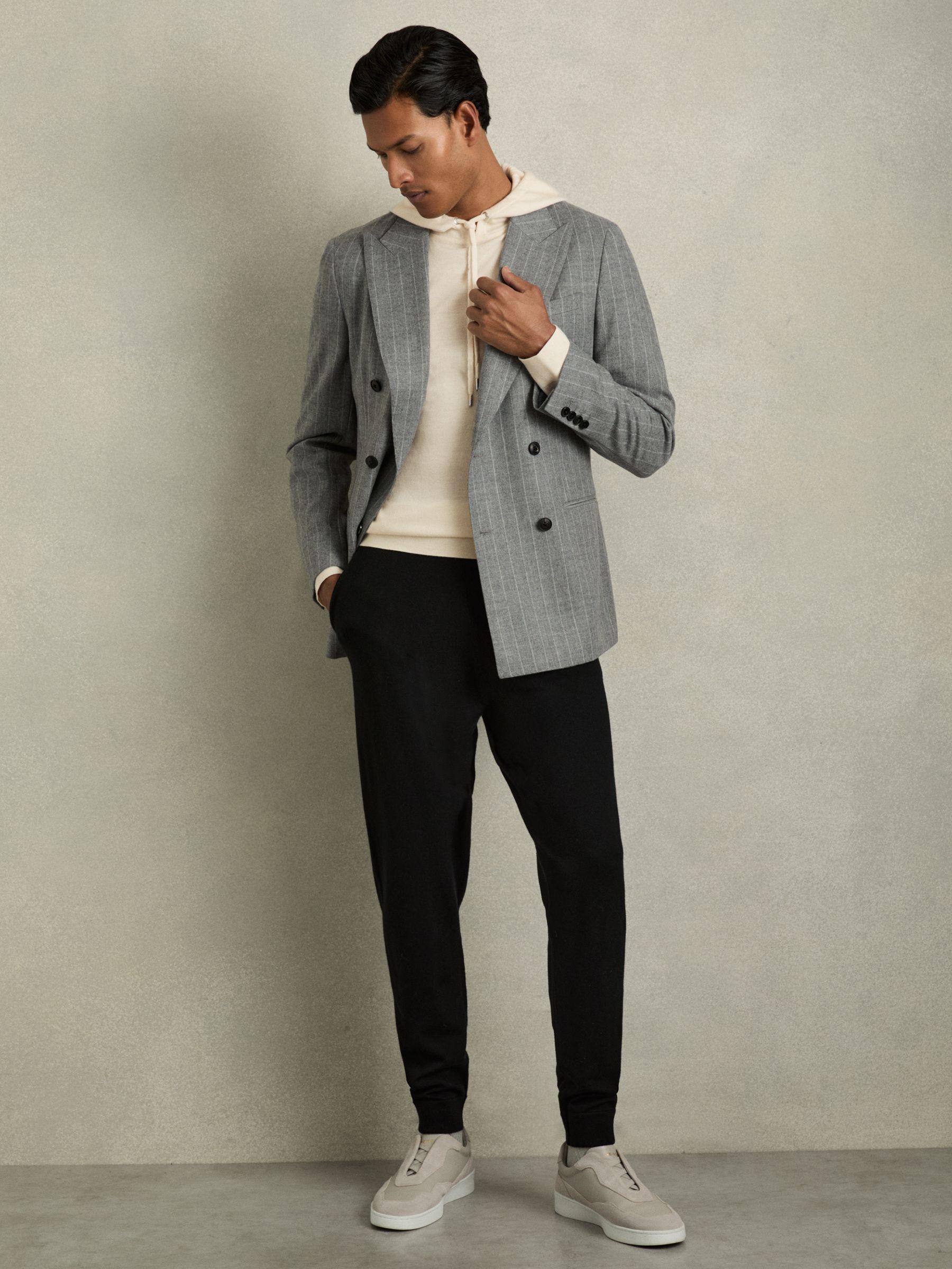 Merino Wool Drawstring Hoodie in Snow White Product Image