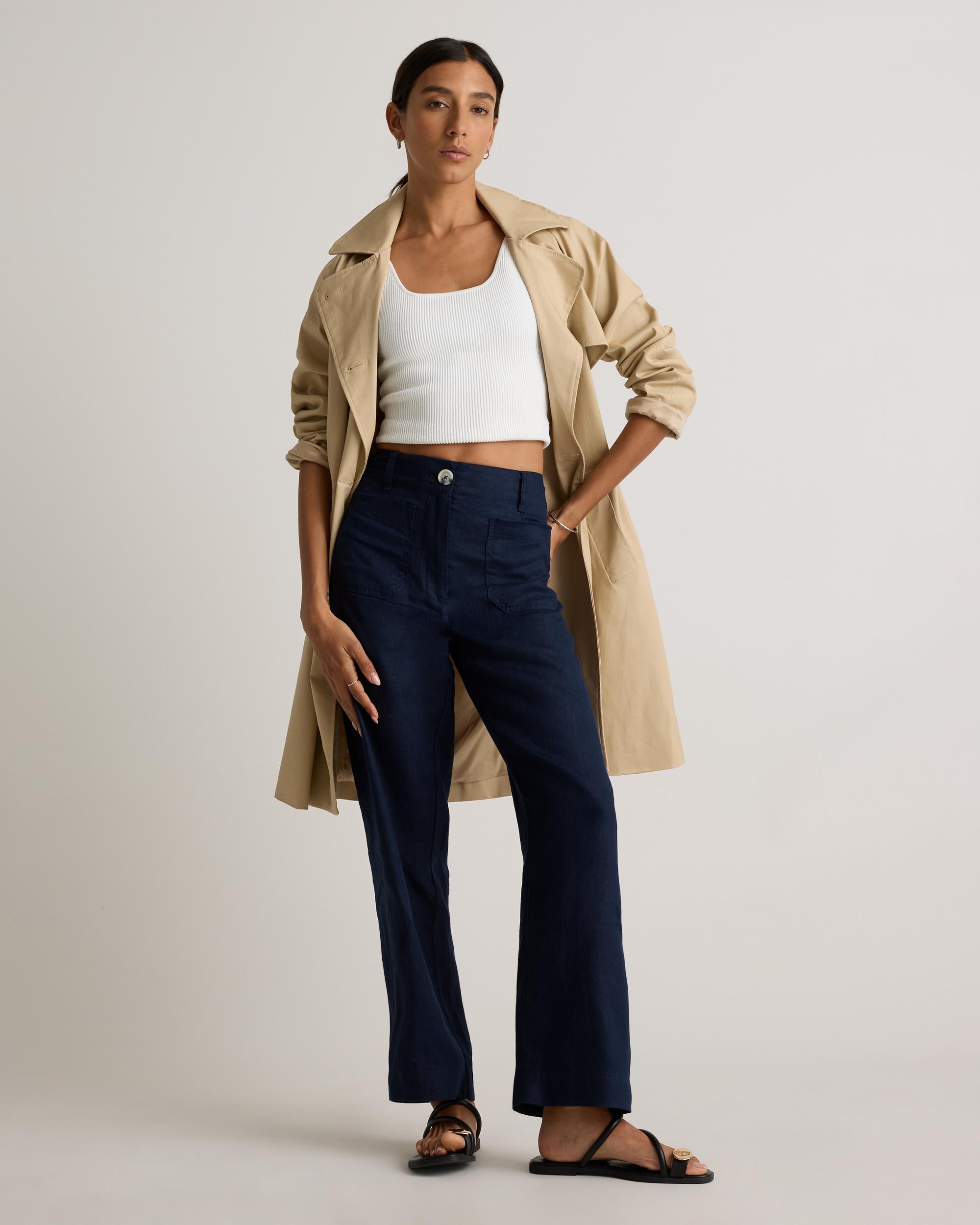 Quince | Women's 100% European Linen Patch Pocket Wide Leg Pants Product Image