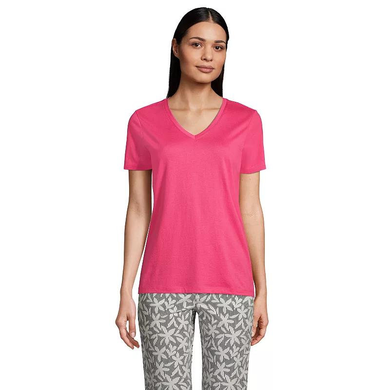 Petite Lands' End Relaxed-Fit Supima Cotton V-Neck Tee, Women's,  Product Image