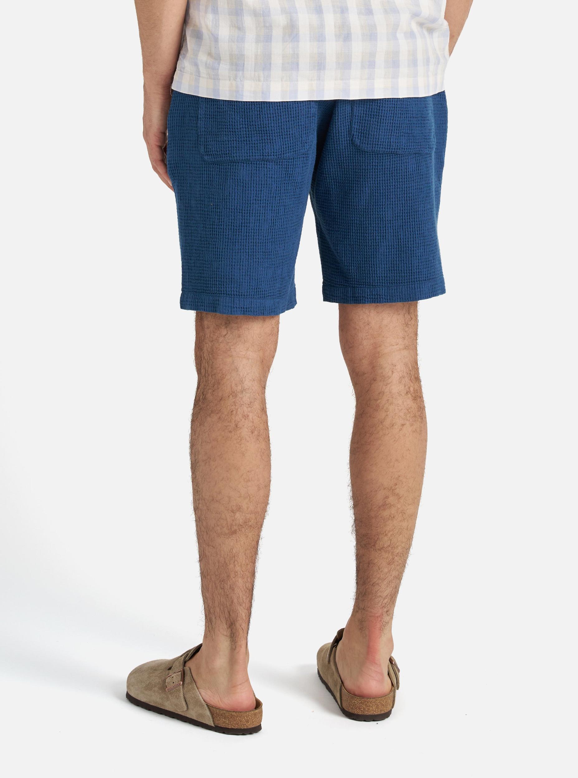 Universal Works Simple Short in Navy Japanese Waffle Product Image