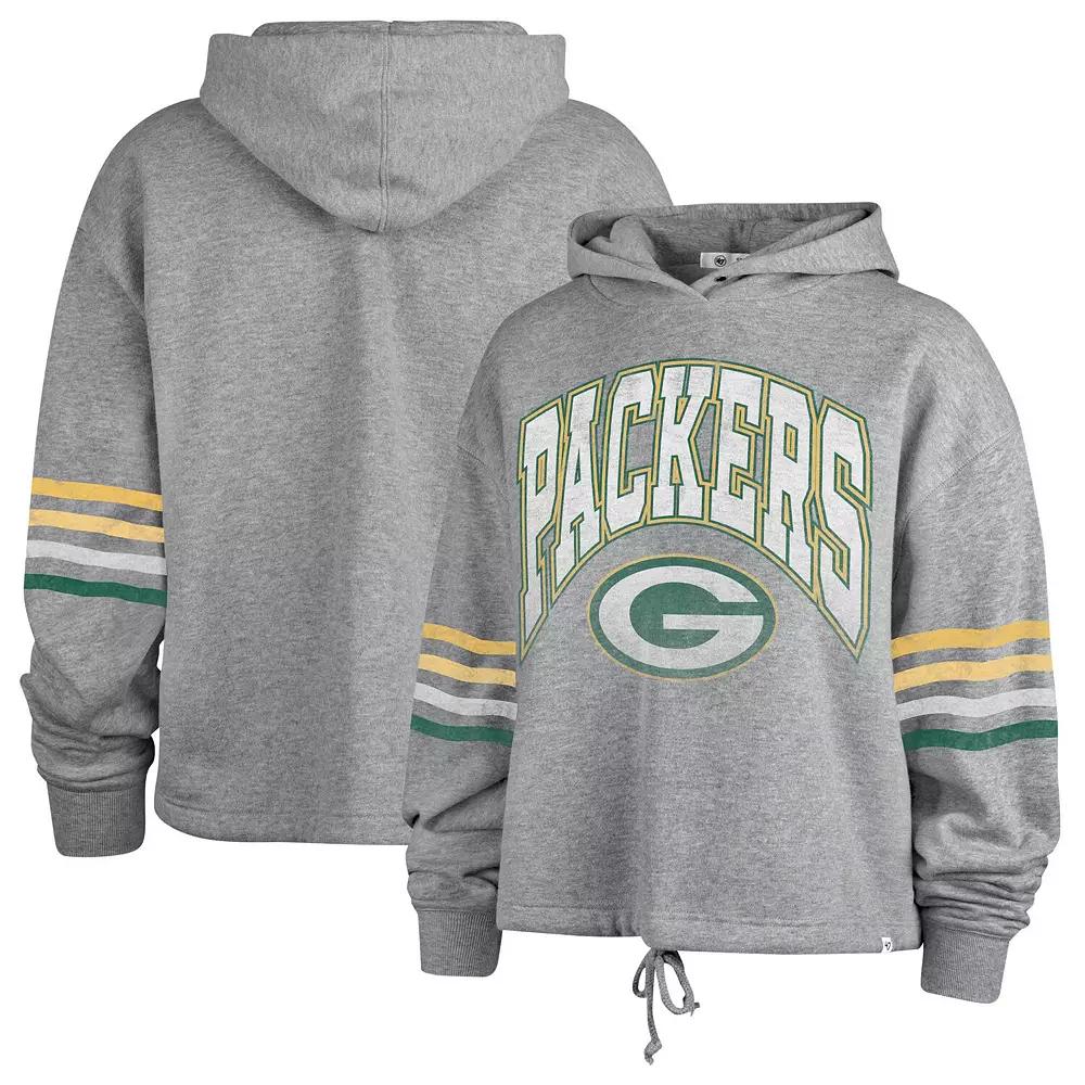 Women's '47 Gray Green Bay Packers Upland Bennett Pullover Hoodie, Size: Small, Grey Product Image