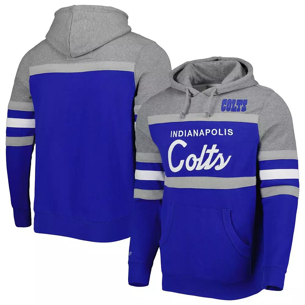 Men's Mitchell & Ness Royal/Heathered Gray Indianapolis Colts Head Coach Pullover Hoodie,  Product Image