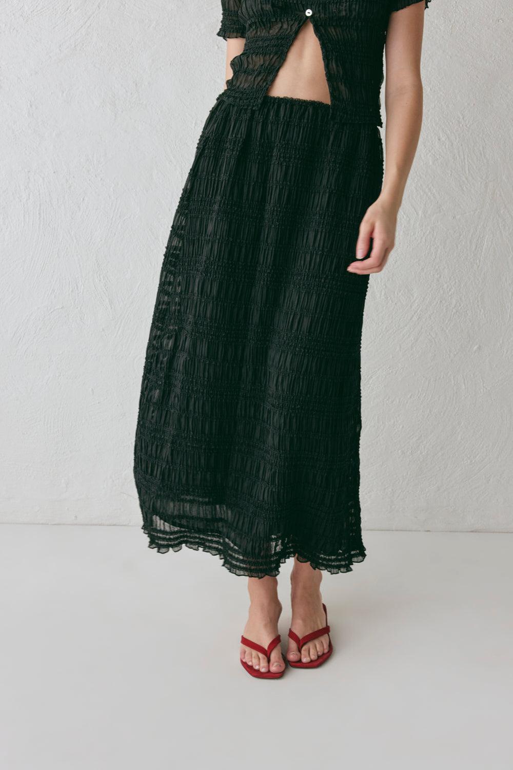 Mia Midi Skirt Black Product Image