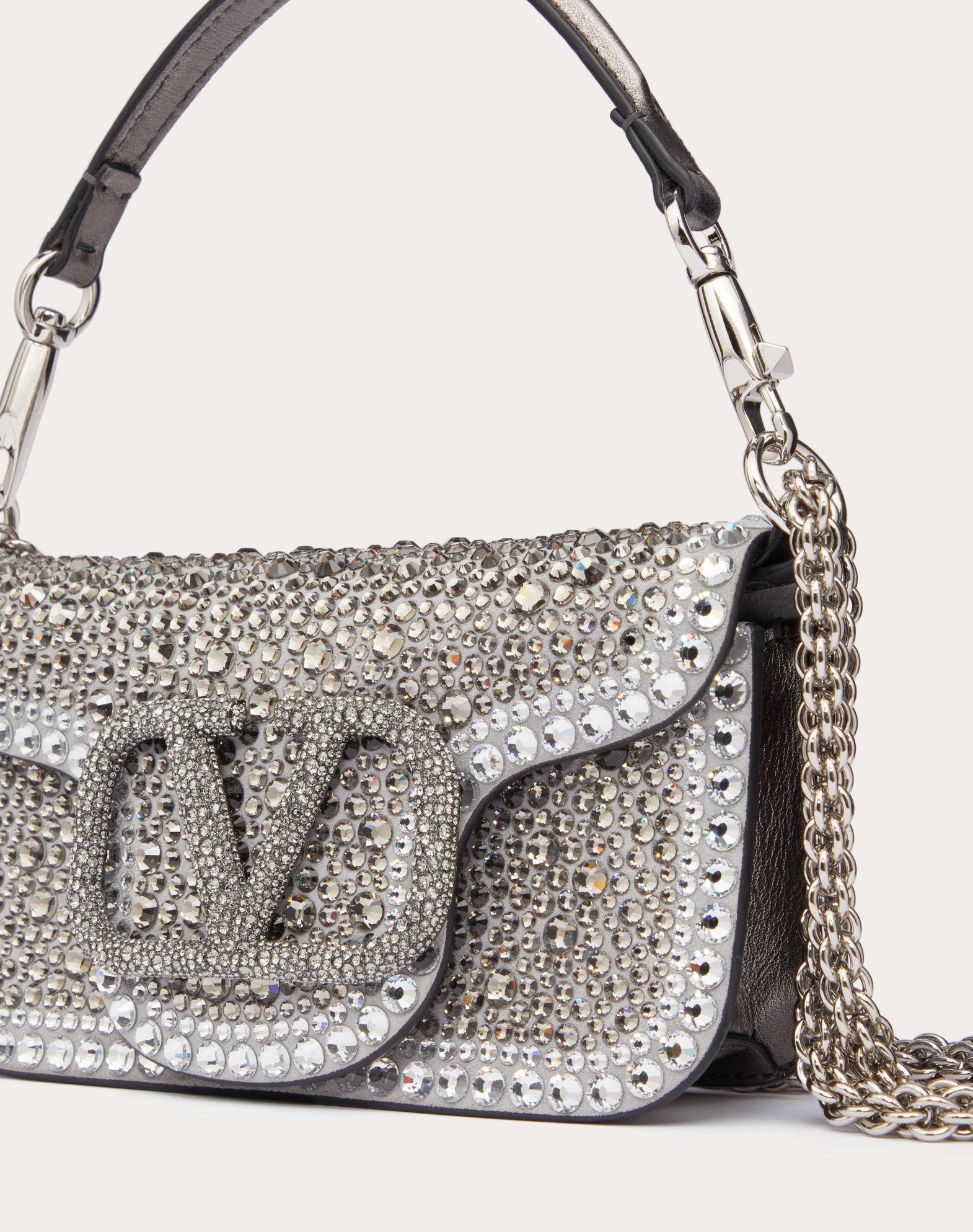 Small Valentino Garavani Locò Shoulder Bag With Rhinestones Product Image
