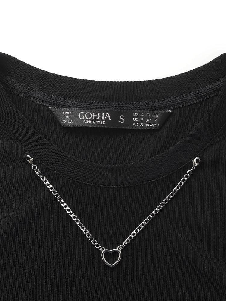 Slim Women T-shirt With Detachable Chain Product Image