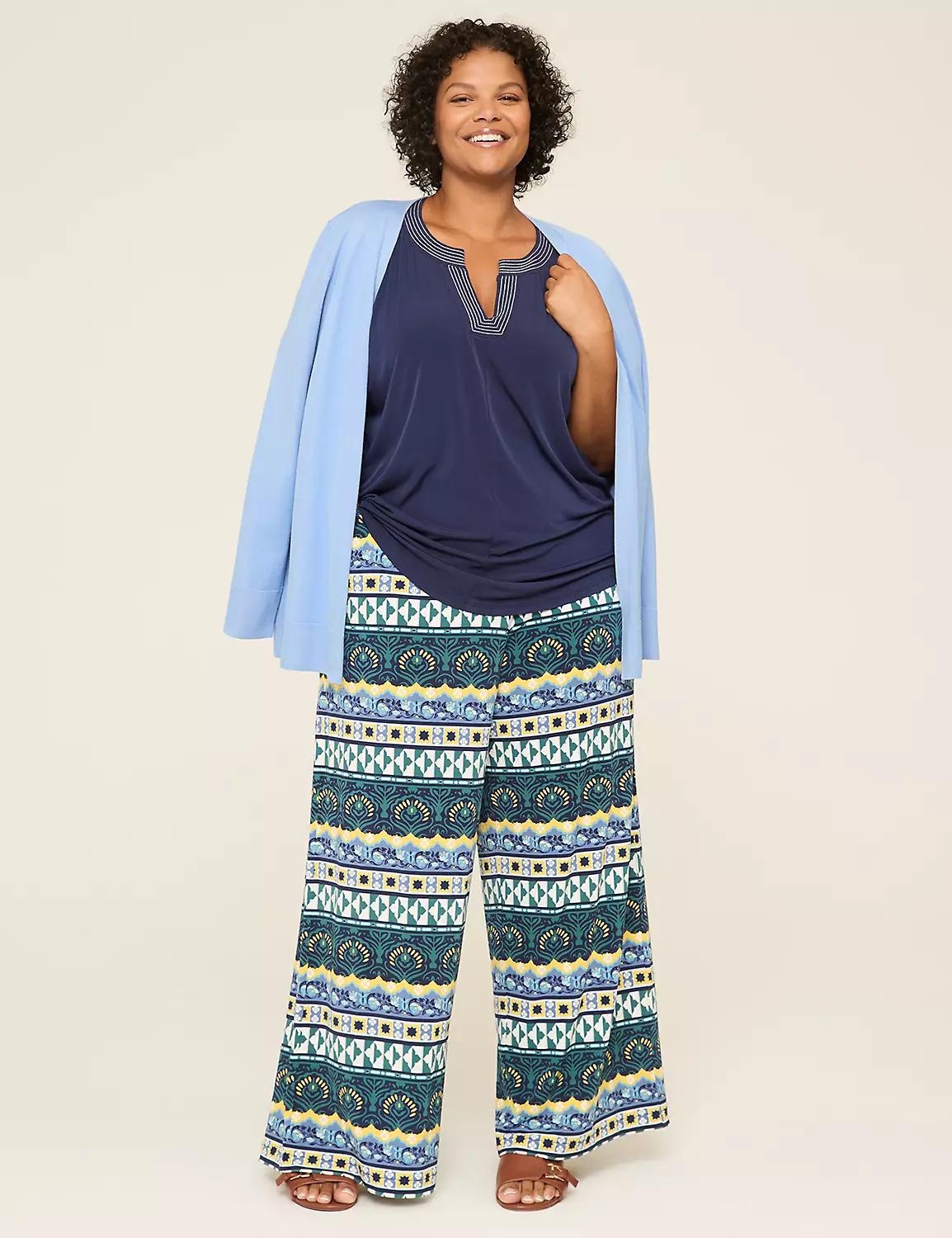 Dolman-Sleeve Notch-Neck Top Product Image