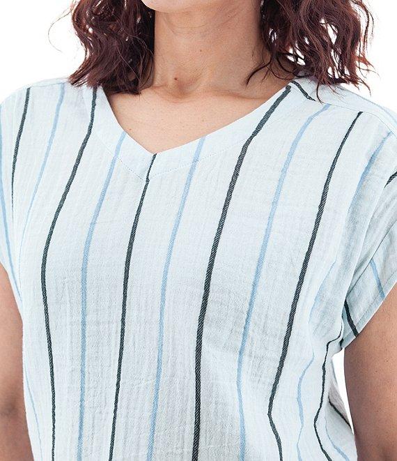 Aventura Kelford Striped V-Neckline Short Sleeve Top Product Image