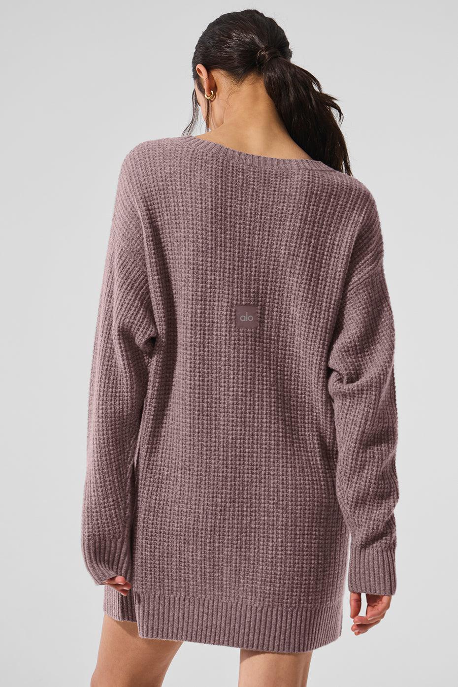Cashmere Plush Waffle Dress - Mushroom Heather Product Image