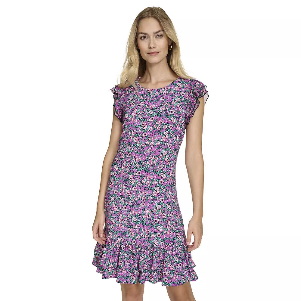 Women's Harper Rose Ruffle Sleeve & Skirt Printed Mini Dress, Size: 2, Ditsy Floral Product Image