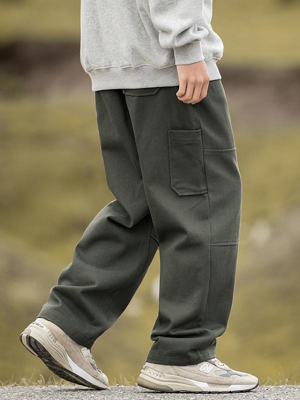 Men's Splice Multi Pocket Wide Leg Pants Product Image