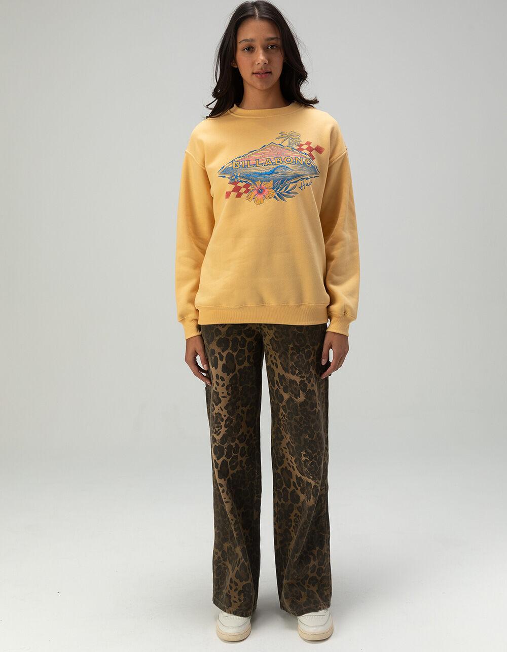 BILLABONG Surfing Womens Crewneck Sweatshirt - YELLOW Product Image