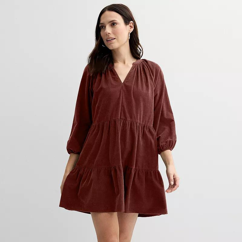 Women's Sonoma Goods For Life® Tiered Corduroy Dress,  Product Image