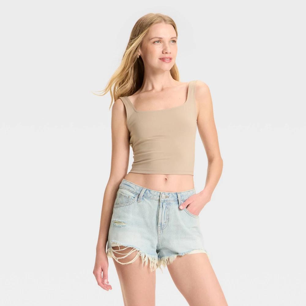 Womens ButterBliss Square Neck Tank Top - Wild Fable Taupe Product Image