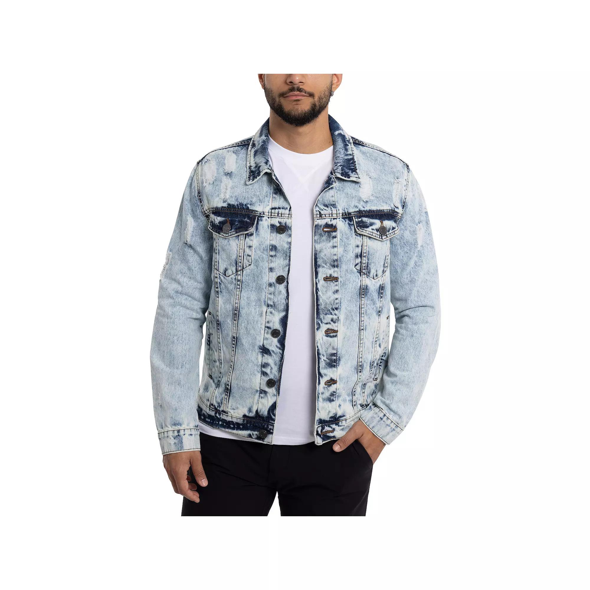 Men's Xray Washed Ripped Denim Jacket,  Product Image