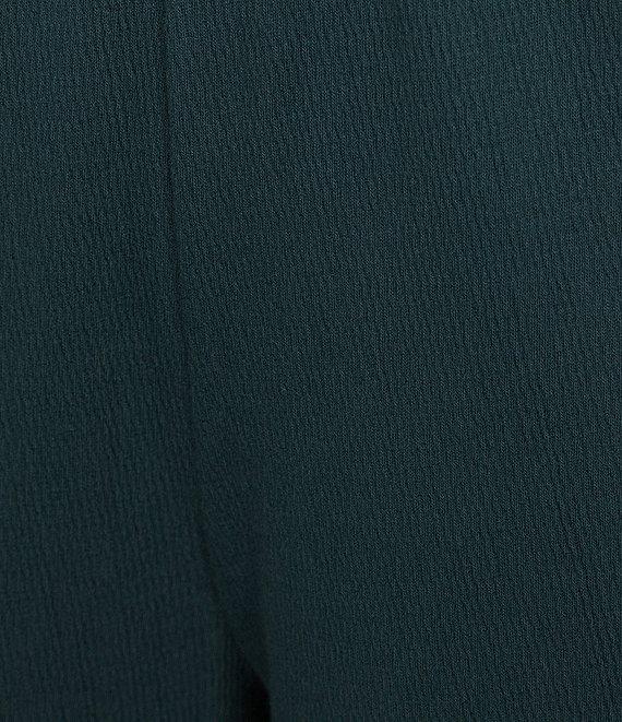 Eileen Fisher Organic Cotton Blend Crinkle Knit Jersey Wide Leg Pull-On Pants Product Image