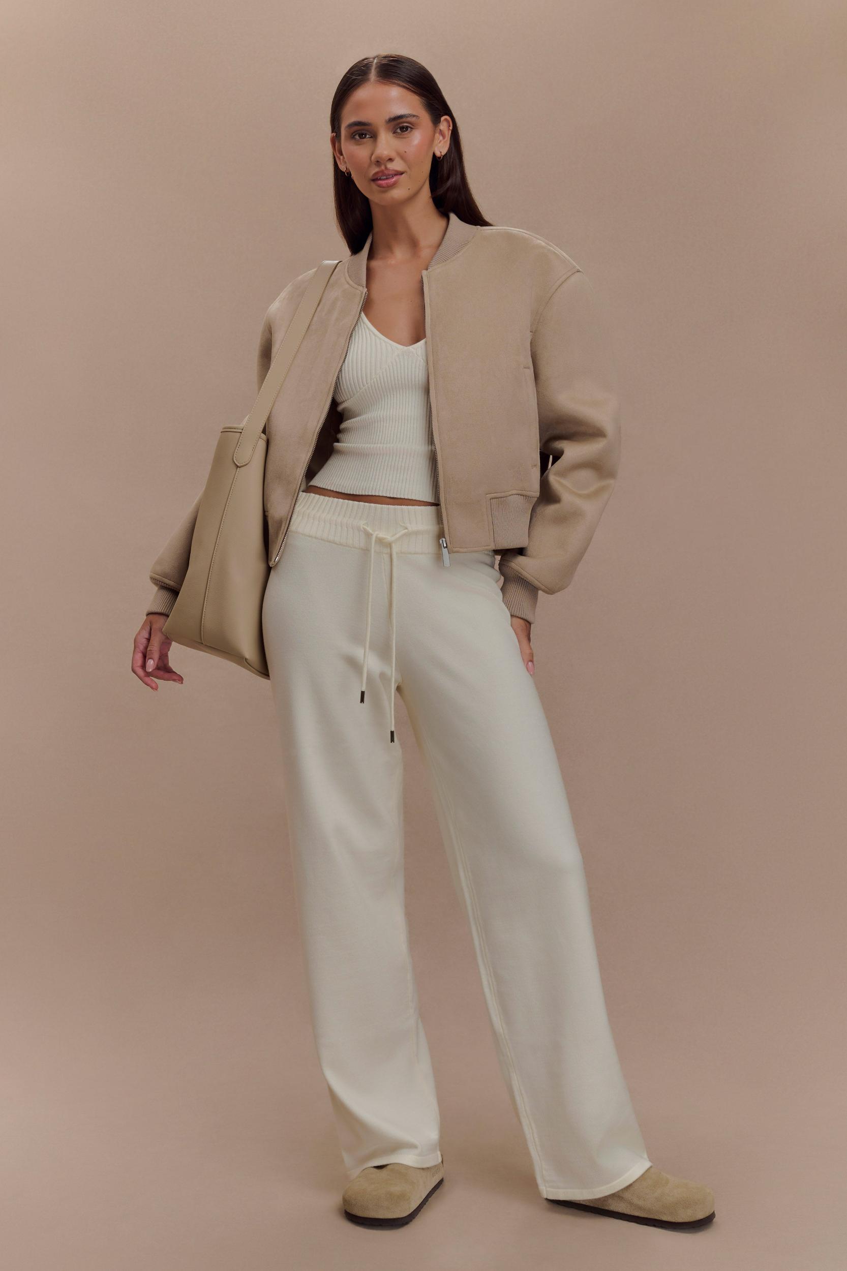 Natalya Knit Wide Leg Pants - Ivory Product Image
