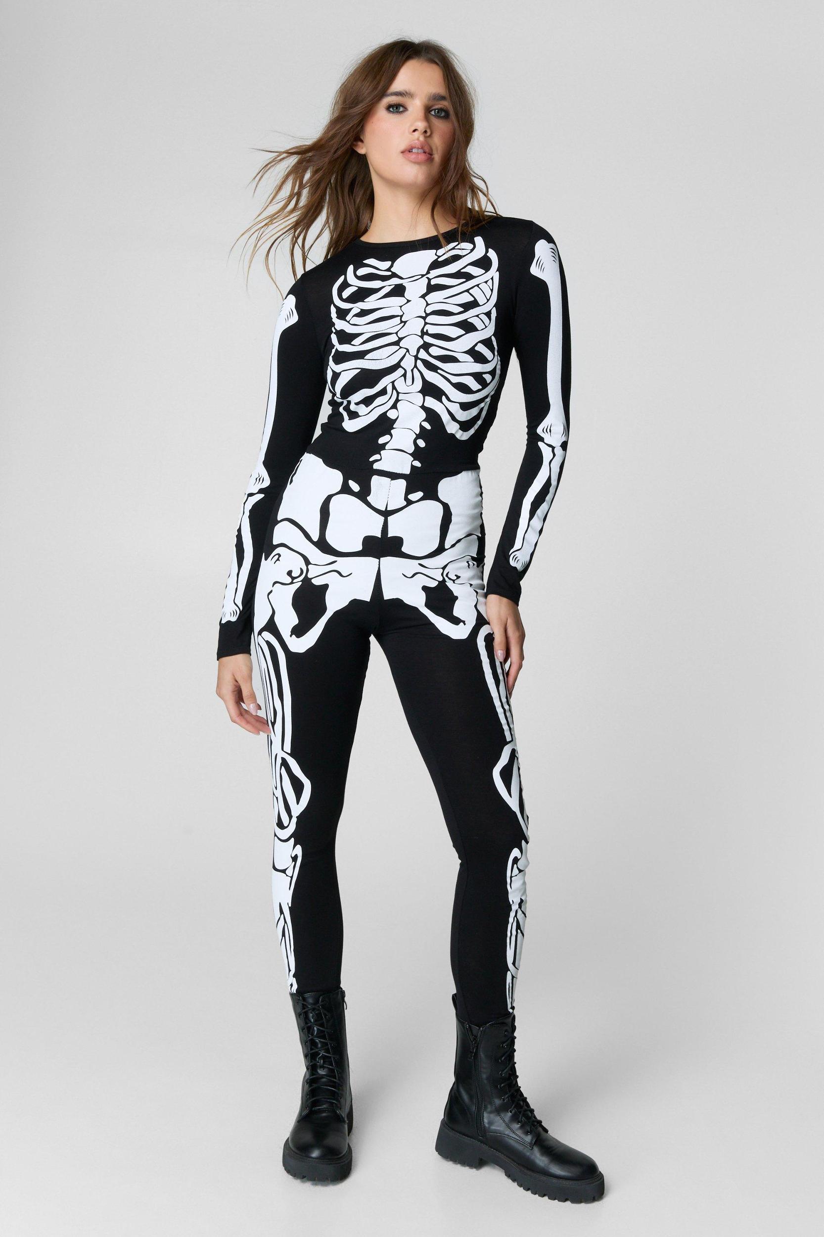 Printed Skeleton Unitard Product Image