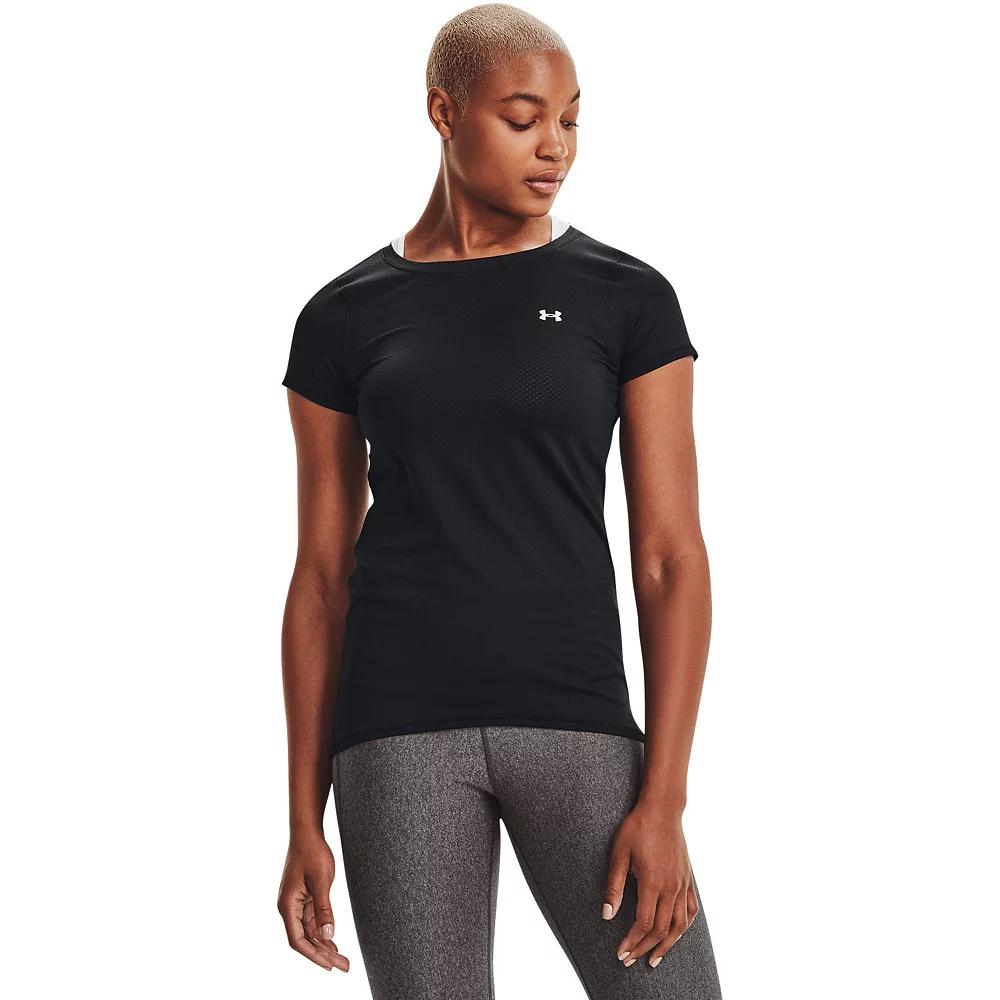 Women's Under Armour HeatGear® Crewneck Tee, Size: XL, Black Product Image