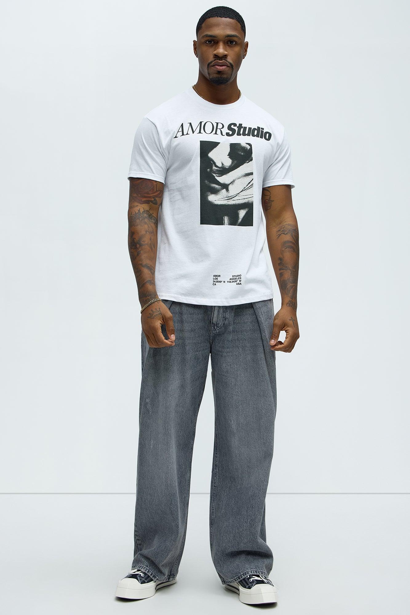 AMOR Studio Short Sleeve Crew Neck T shirt - White Product Image