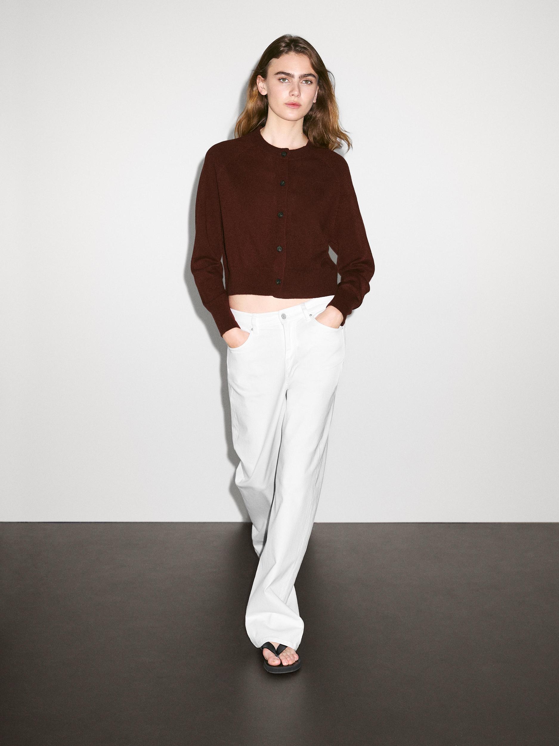 100% cashmere long sleeve cardigan Product Image