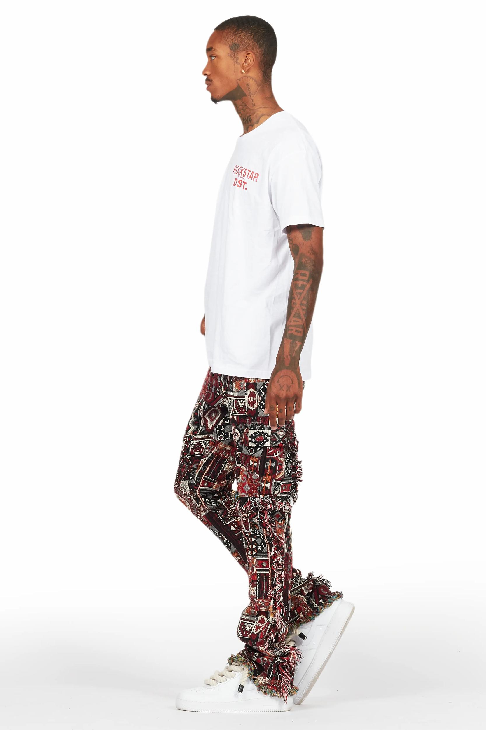 Ayami Black/Multi Slim Tapestry Flare Jean Male Product Image