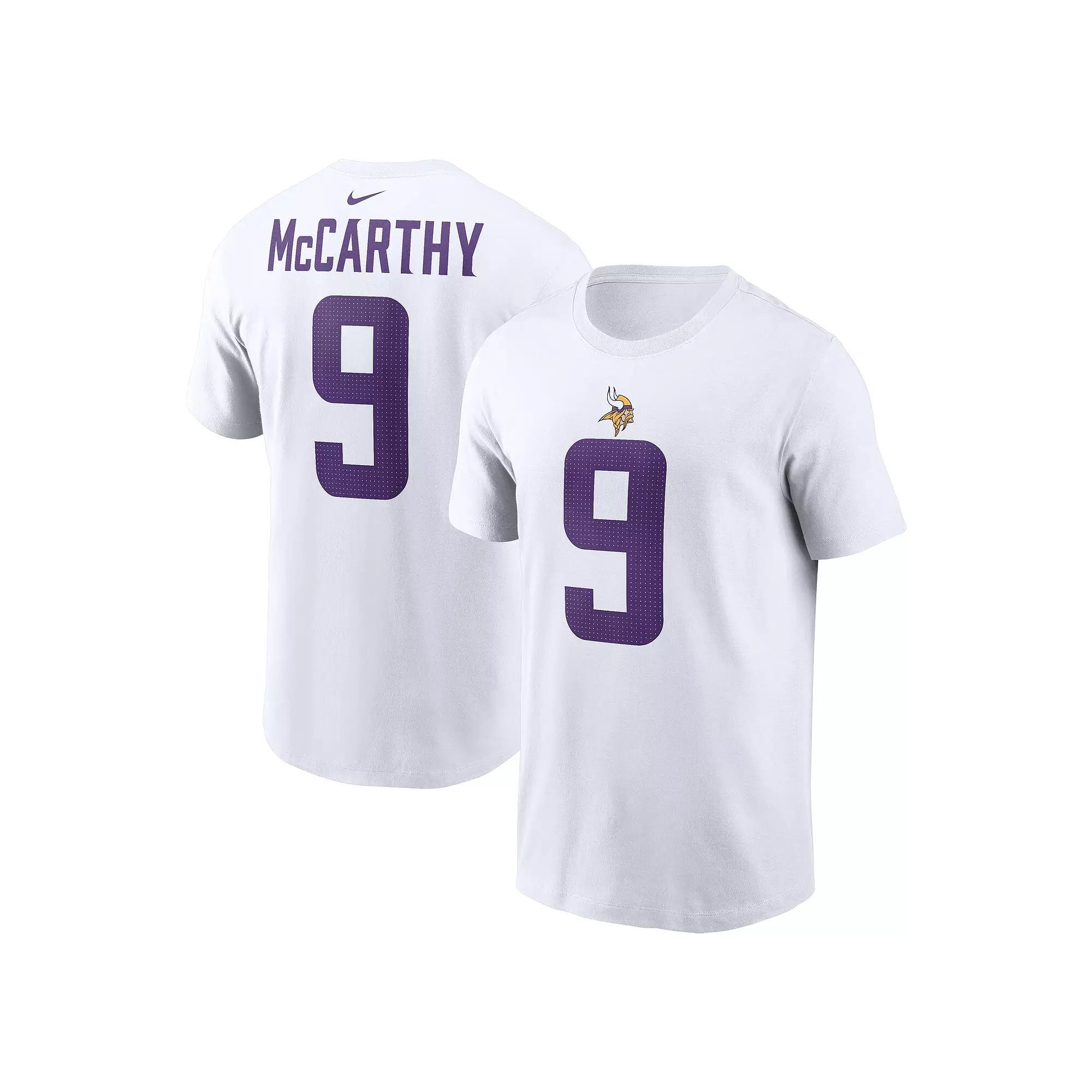 Men's Nike J.J. McCarthy White Minnesota Vikings Player Name & Number T-Shirt,  Product Image