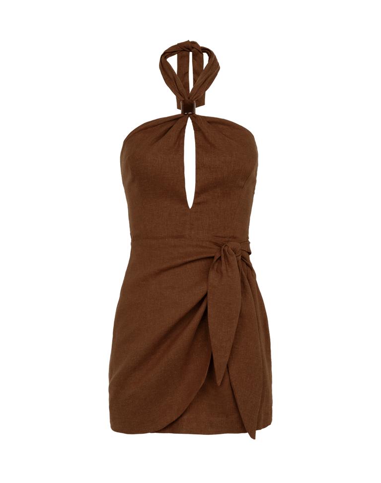 Luna Short Dress - Brown Product Image