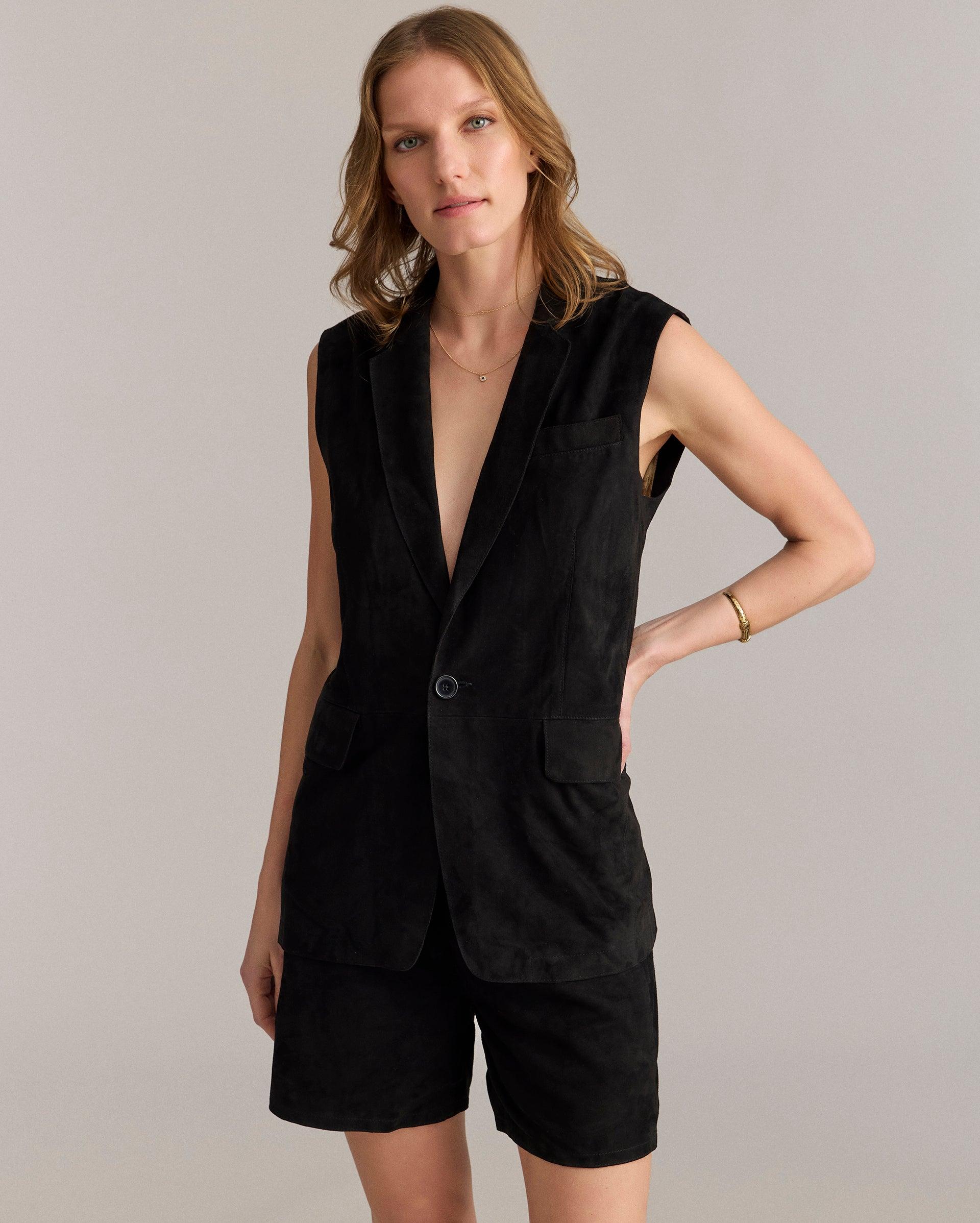 Suede Blazer Vest -  Product Image
