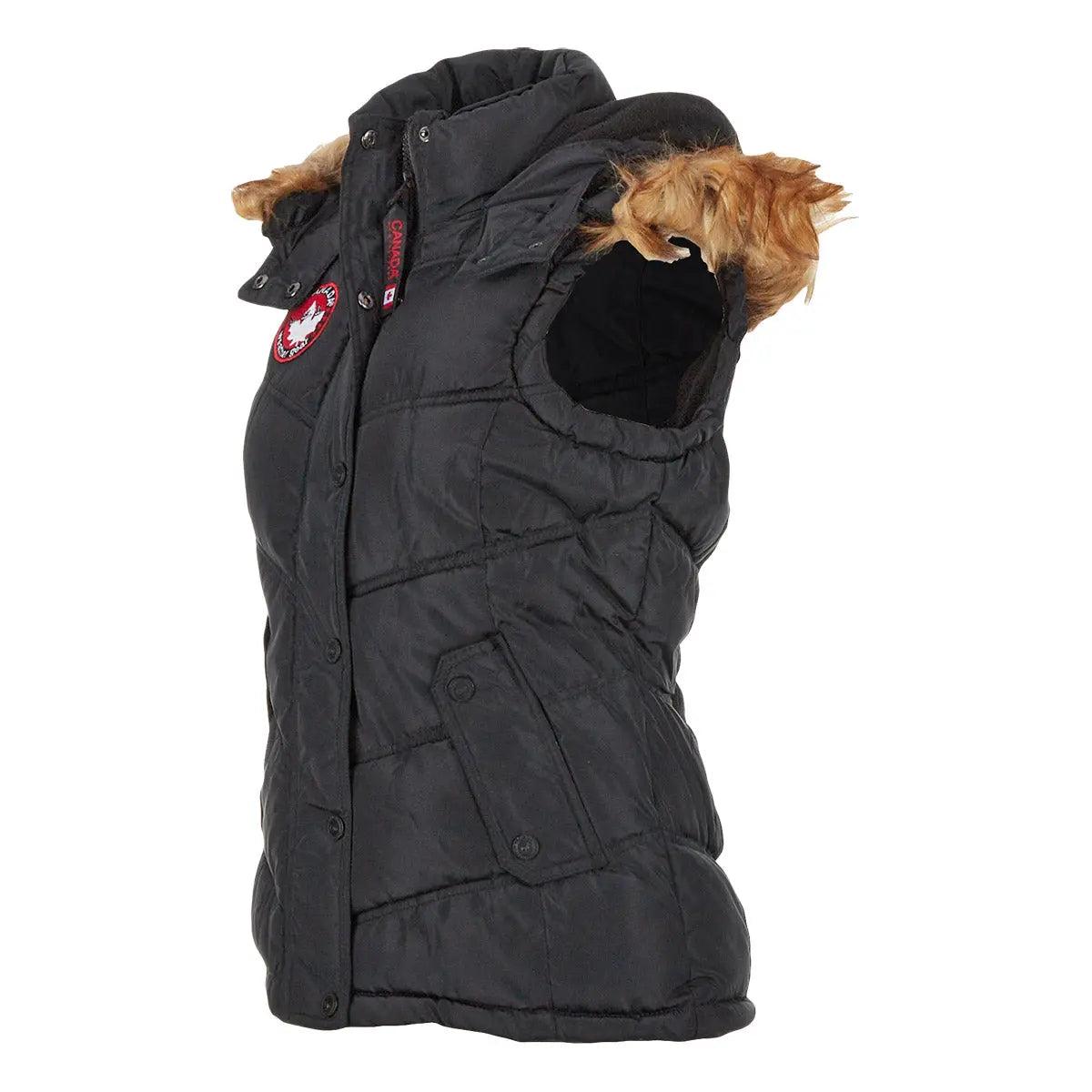 Canada Weather Gear Women's Puffer Vest with Faux Fur Trim Hood Product Image